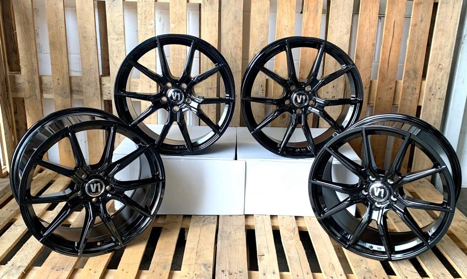 V1 Wheels V1 18 Zoll Schwarz Alufelgen für BMW 1er F40 2er Active Tourer Gran Tourer Gran Coupe iX1 U11 X1 PHEV UKL F48 X2 F39 Mini Clubman Countryman One Cooper S D Ford Galaxy Tourneo Connect in Rodgau