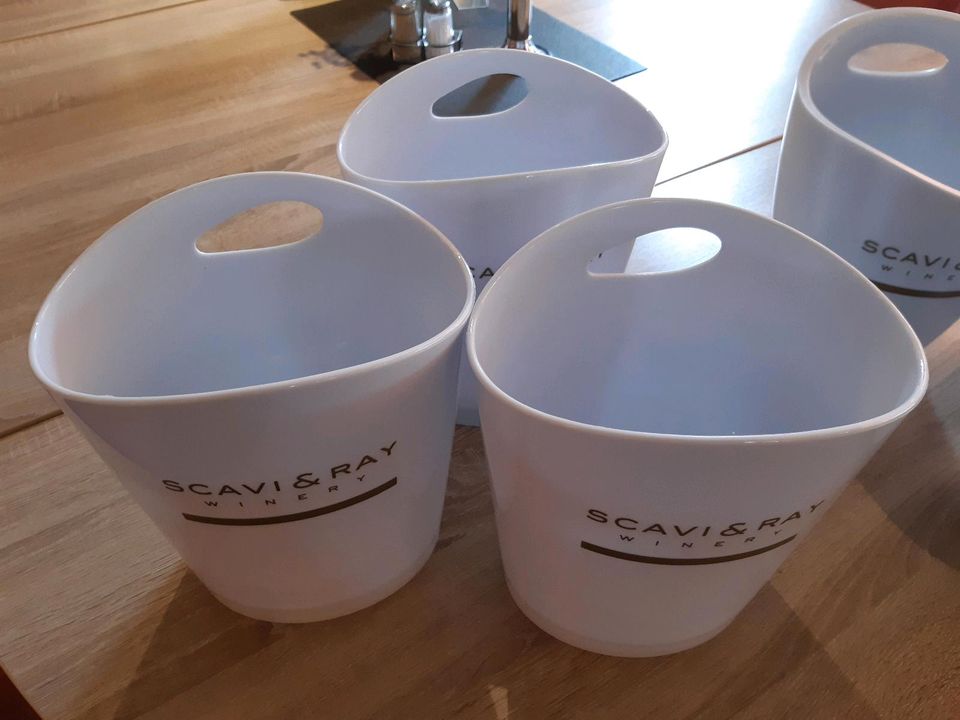 2 Stk. Scavi&Ray Flaschenkühler Sektkühler Eiswürfel weiss Gold in Osteel