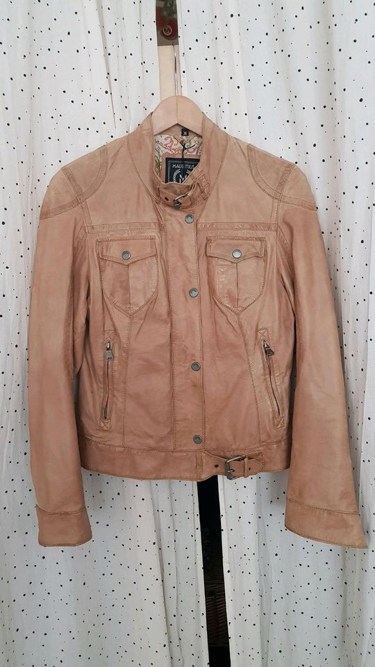 Mauritius Lederjacke 36 S Hellbraun Beige Hellbeige NEU in Bremen