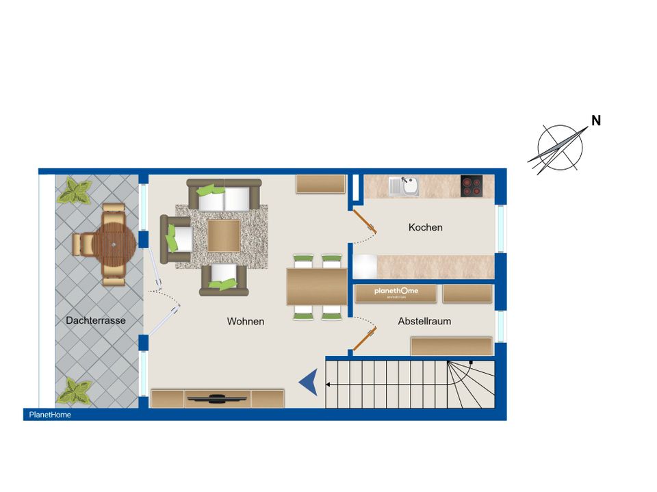 Besondere 3-Zimmer-Maisonette (EG - OG / DG) in zentraler Lage in Neusäß in Neusäß