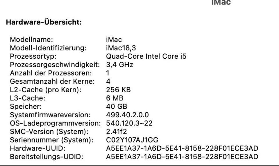 Apple iMac 27 Zoll | 5K | 3,4GHZ | 40GB RAM | 2017 | Top Zustand! in Hamburg