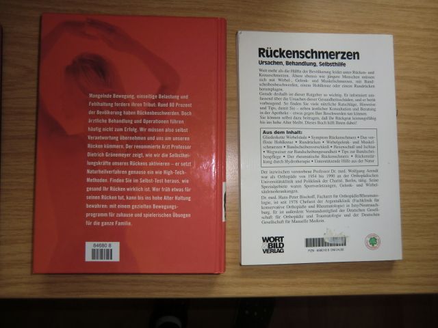 Mein Rückenbuch + Rückenschmerzen, 2 geb. Bücher in Stockheim