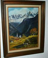 51x41cm altes Gemälde Berge Gebirge signiert Erickson Hessen - Biebertal Vorschau