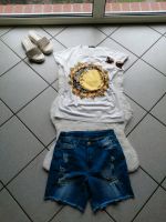 Samen Outfit Shirt +Jeansshort Gr M Nordrhein-Westfalen - Schermbeck Vorschau