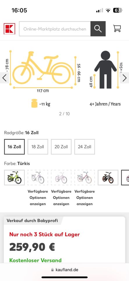 Kinderfahrrad Bike Star 16 Zoll in Zweibrücken