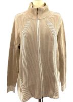 OLSEN Damen Strickjacke 2-Wege Reißverschluss Beige mit Weiß 46 Hessen - Herleshausen Vorschau