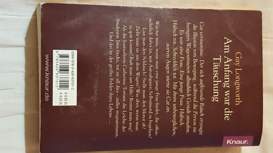 Am Anfang war die Täuschung Thriller von Gay Longworth TB in Edemissen