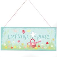 1x Metallschild Blechschild Schild "Lieblingsplatz" Blumen Vogel Sachsen-Anhalt - Halle Vorschau