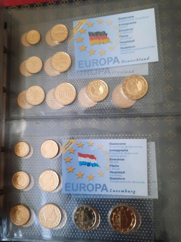 Euromünzen und Goldmünzen 24 Karat 16 Sätze in Ilmenau