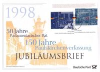 BRD: MiNr. 1986 - 1987 Block 43, "50 Jahre Parlamentarischer Rat Brandenburg - Brandenburg an der Havel Vorschau