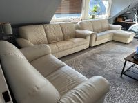 Couch Garnitur Creme Farbe Echt Leder Hamburg-Mitte - Hamburg Billstedt   Vorschau