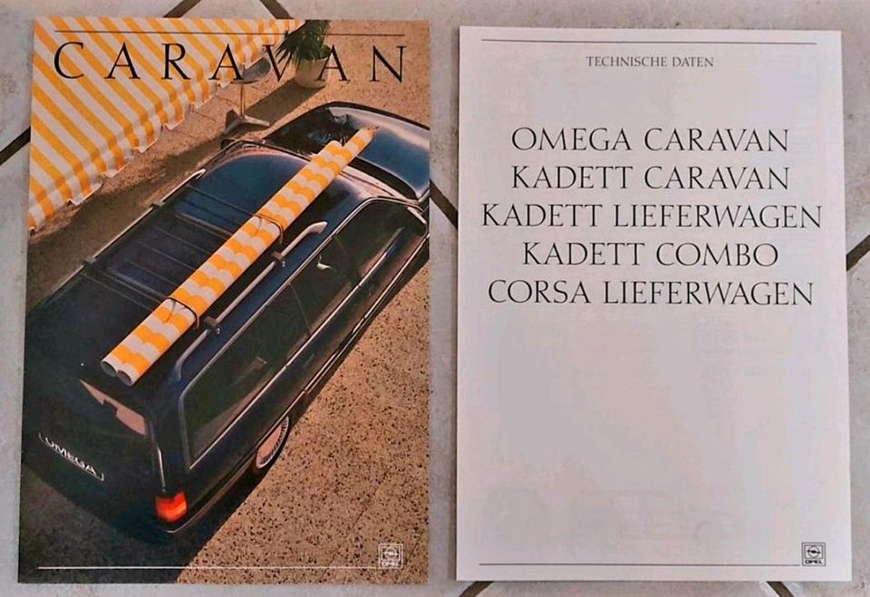 Prospekt Opel Caravan Kadett E + Omega A + Corsa A + Combo 19877 in Hannover