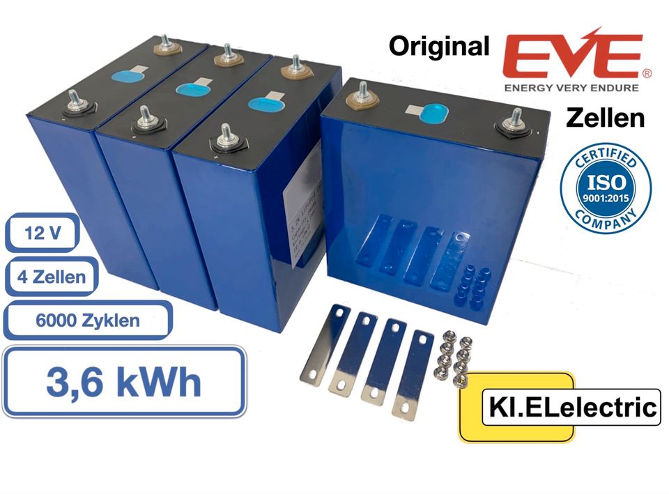 LiFePo4 4 x 280Ah 3,2V Zellen 12V + BMS Solar Batterie Speicher in Schönkirchen