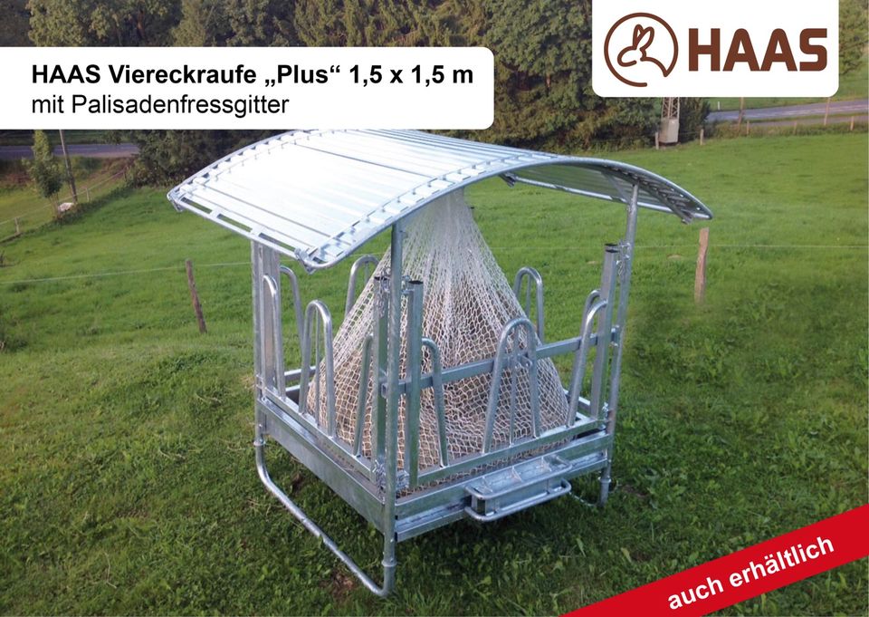 HAAS Viereckraufe "Plus" Palisadenfressgitter (2x2 m) MEGAANGEBOT in Nümbrecht