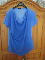 Wasserfall Ausschnitt Shirt Bluse blau Chiffon Style VIVANCE 48 Nürnberg (Mittelfr) - Nordstadt Vorschau