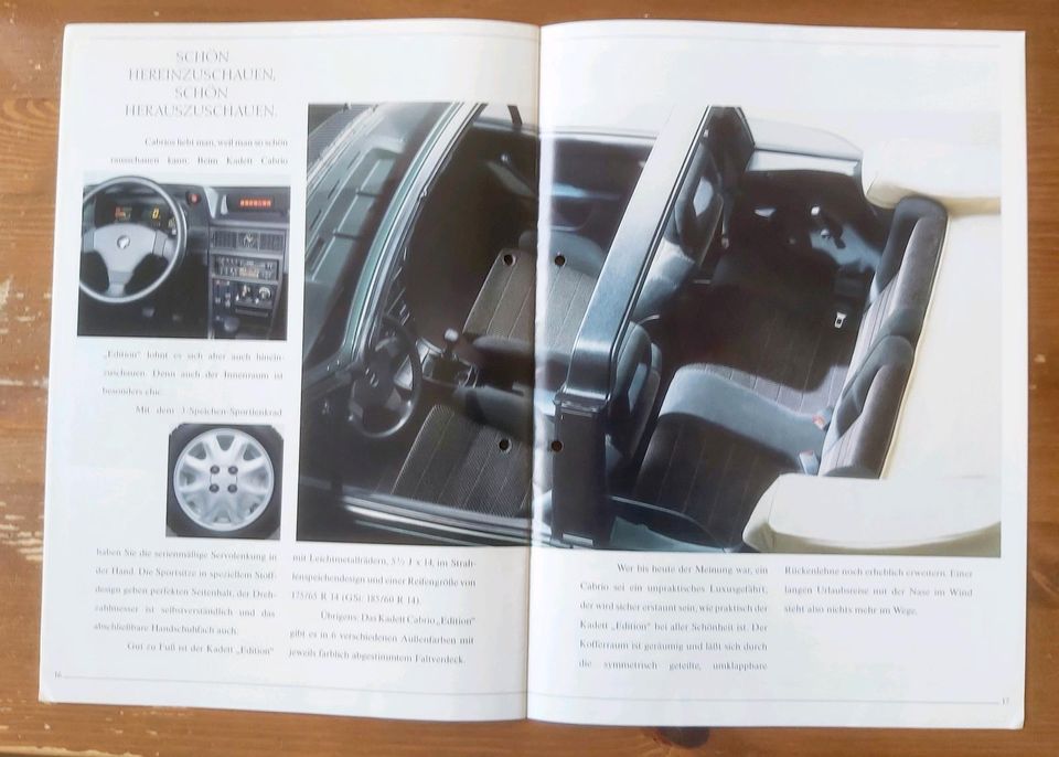 Prospekt Opel Kadett E 1990 Life Frisco Beauty Cabrio Edition usw in Hannover