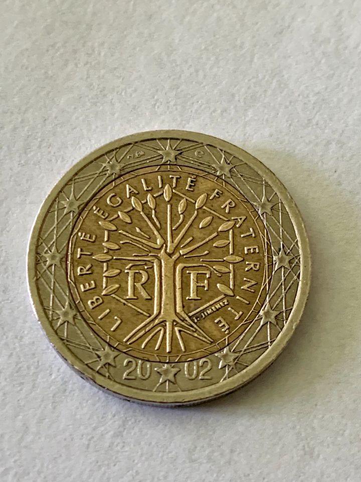 2 € Münze 2002 Frankreich,Liberte Egalite Fraternite,FEHLPRÄGUNG in Oppin