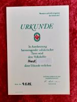 URKUNDE - "HERVORRAGENDER VOLKSHELFER" (1985) !!! Thüringen - Bad Salzungen Vorschau
