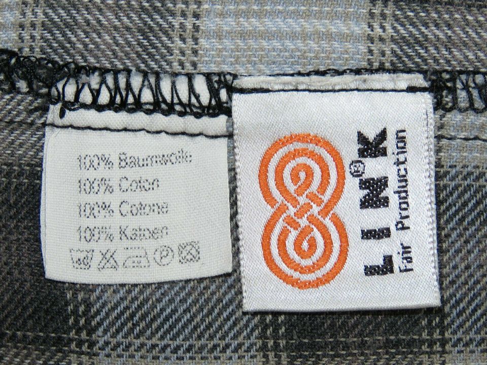 Flanell Hemd Flanellhemd Langarmshirt grau-schwarz kariert Gr 152 in Flensburg