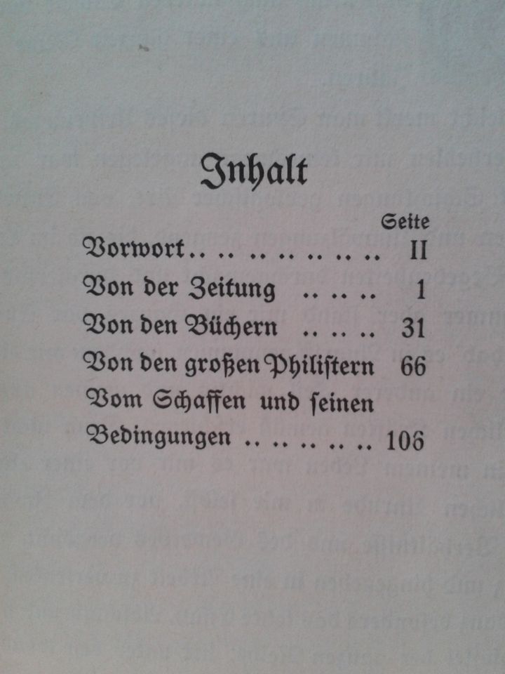 Vom Schaffen Essays von J.J. David, Erstausgabe 1906 in Pirmasens