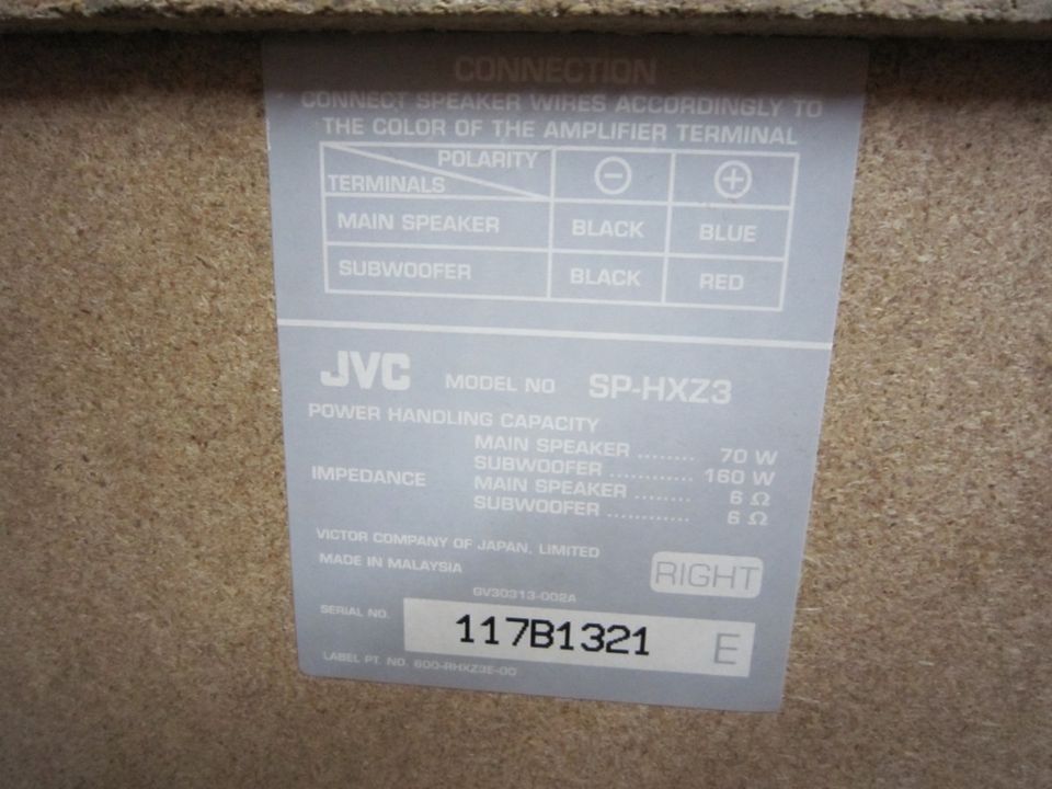 2 x  JVC Konzertboxen Mainspeaker mit Subwoofer SP HX23 in München