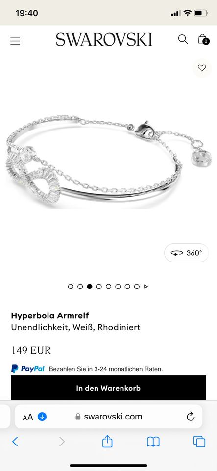 Swarovski Armband Infinity neu, ungetragen € 80,— in Hamburg