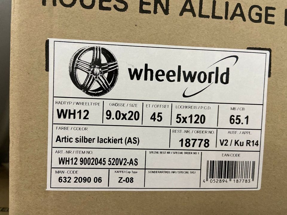 Satz Wheelworld WH12 Alufelgen 9.0Jx20 ET 45 5x120 VW T5 T6 EK7 in Marktzeuln
