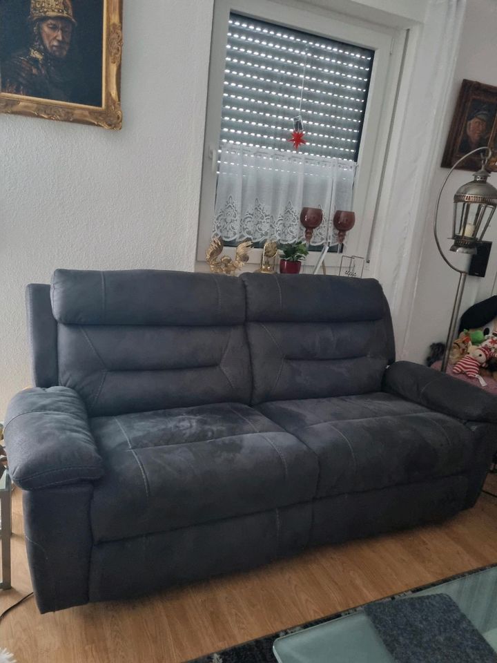 Couch 3er , 2er , Relax 3 Teilig Sofa mit Elektronik und USB grau in Koblenz