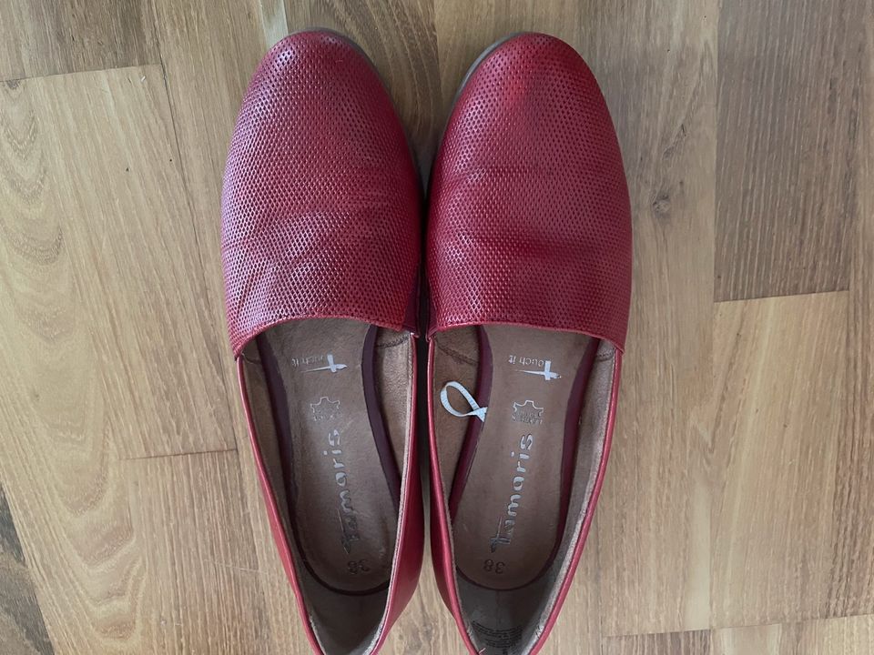 Tamaris Schuhe Slipper rot 38 Leder in Neusäß