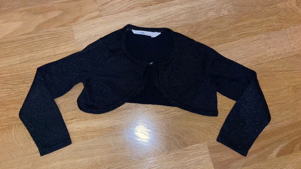 H&M BOLERO SCHWARZ GLITZER 98 104 STRICKJACKE in Dresden