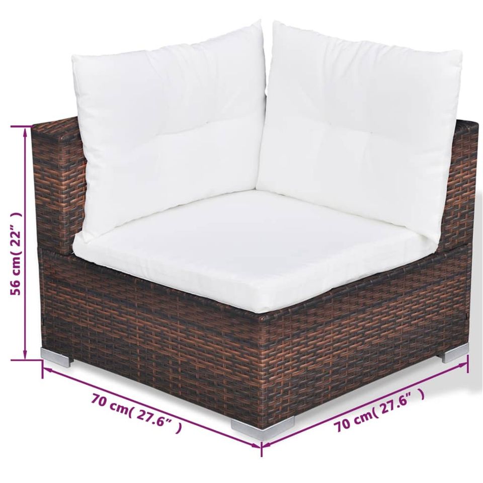 10-tlg. Garten-Lounge-Set mit Auflagen Poly Rattan versch. Farben in Helsa