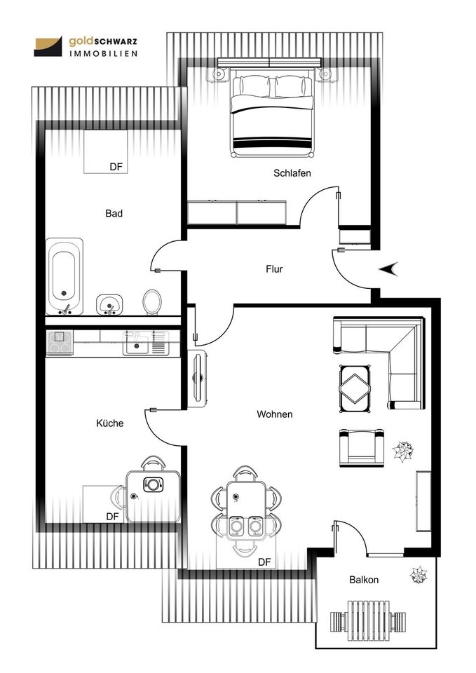 KAPITALANLAGE - Charmante Dachgeschosswohnung in Schönefeld in Schönefeld