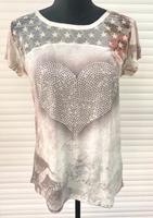 Damen-Shirt, italienische Mode, 38/40, Glitzer, Herz Niedersachsen - Wietzendorf Vorschau