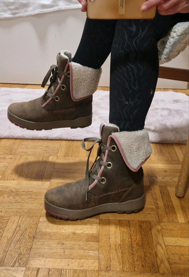 Keen Leder Boots gefüttert & wasserdicht 38½ khaki/rosa in Bad Homburg