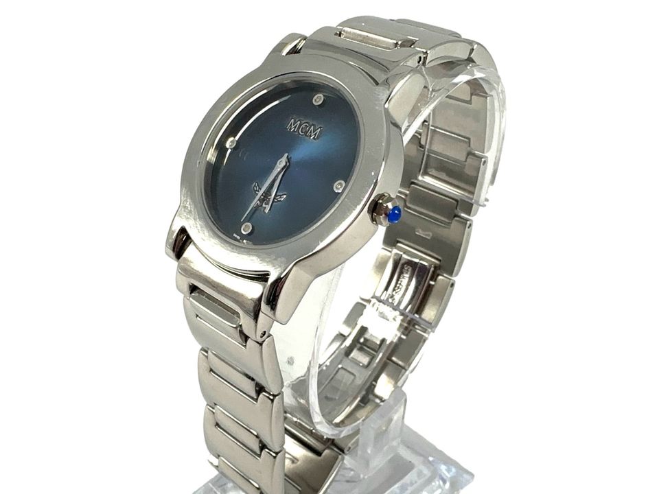 MCM Armbanduhr Watch Armbanduhr Uhr Swiss Made Steel Silber Blau in Schleswig