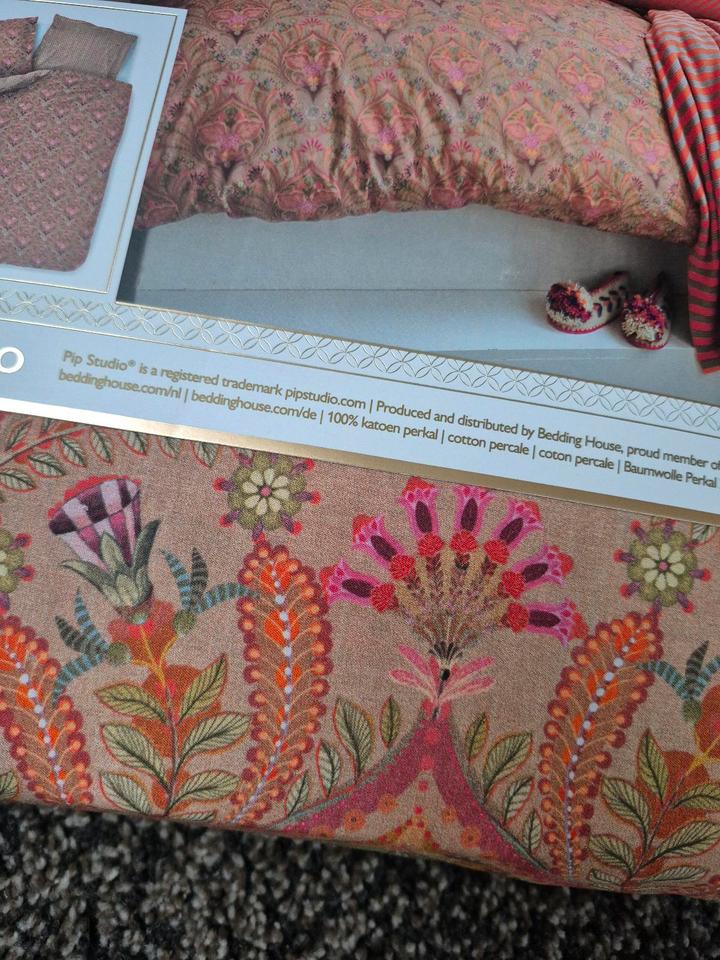 NEU Pip Studio Bettwäsche Alba blau khaki 155x200 o. 200x200 cm in Wetschen