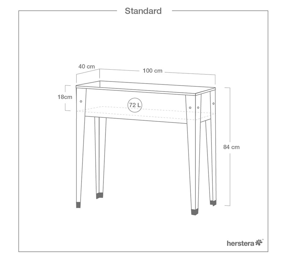 B-WARE Herstera Garden Metall Hochbeet Urban | Rot | 100x40x84 cm in Wittlich