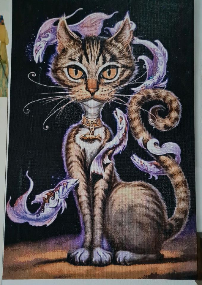 Diamond painting Bild Katze Fisch in Bottrop