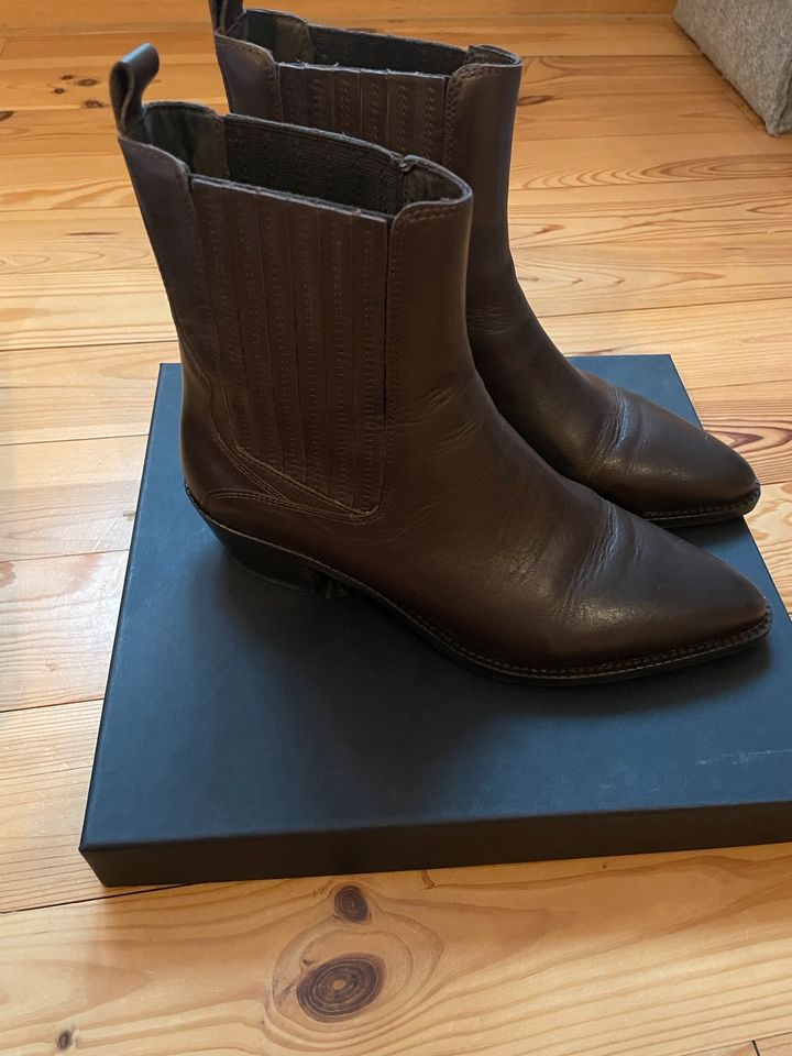 Massimo Dutti-Stiefeletten-Leder-dunkel braun-38 in München