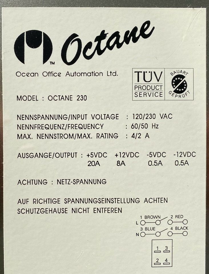 Octane pc Netzteil 120/230 VAC 4/2 A in Waiblingen