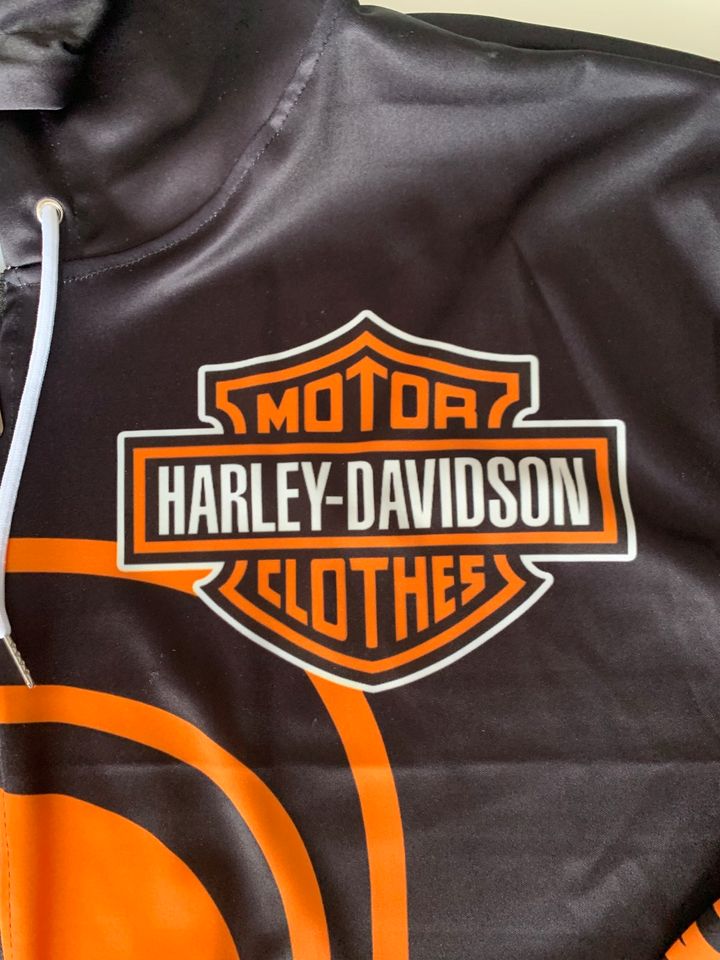 Harley Davidson Clothes Jacke Kapuze schwarz orange XXL in Hannover
