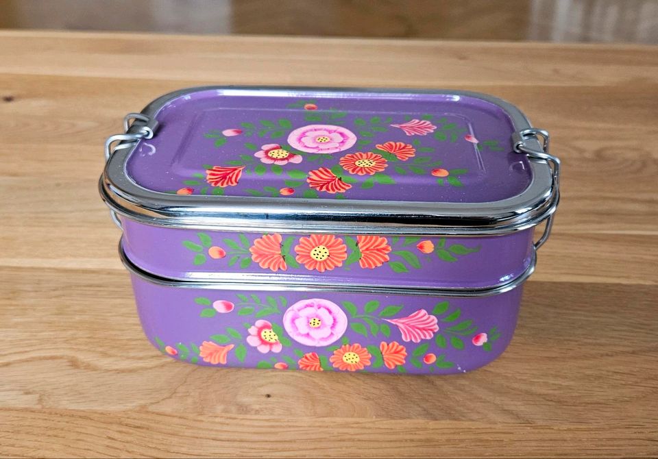 Lunchbox Bento Box Brotdose Edelstahl Etsy handgemalt Blumen in Dresden