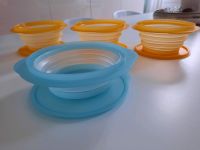 Neu Tupperware 4 Schalen mit Deckel orange oder hellblau faltbar Niedersachsen - Hildesheim Vorschau