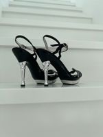 QUEENTINA High Heels Stiletto Plateau schwarz silber Glitzerstein Baden-Württemberg - Friedrichshafen Vorschau