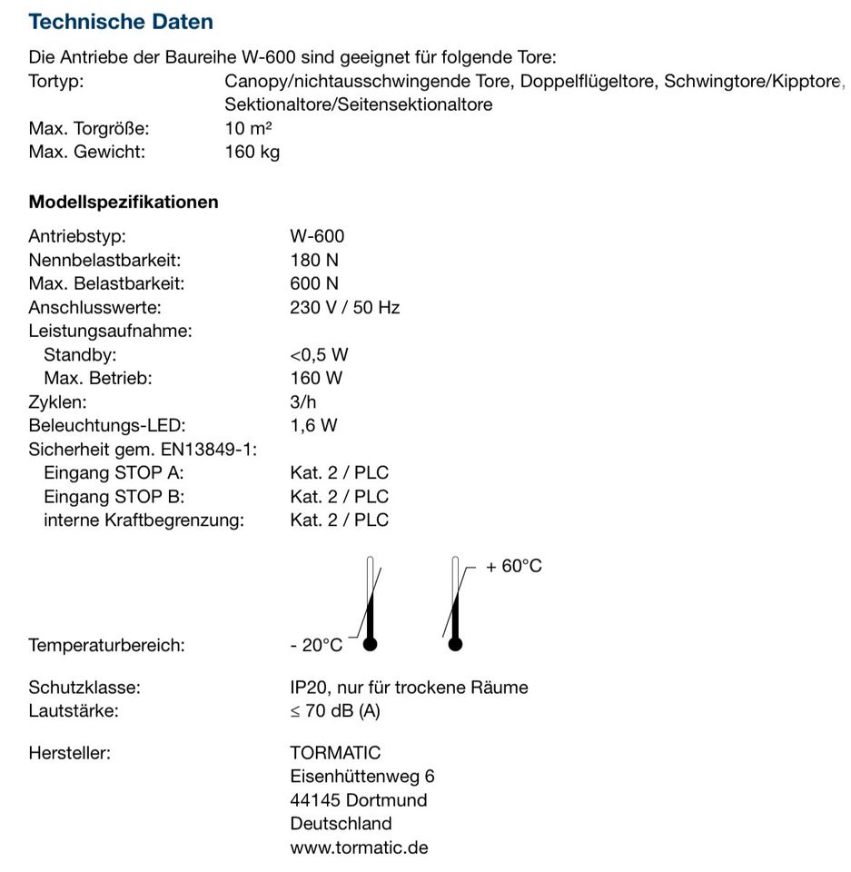 NEU Garagentorantrieb Tormatic Garagentor motor W600 in Neumünster