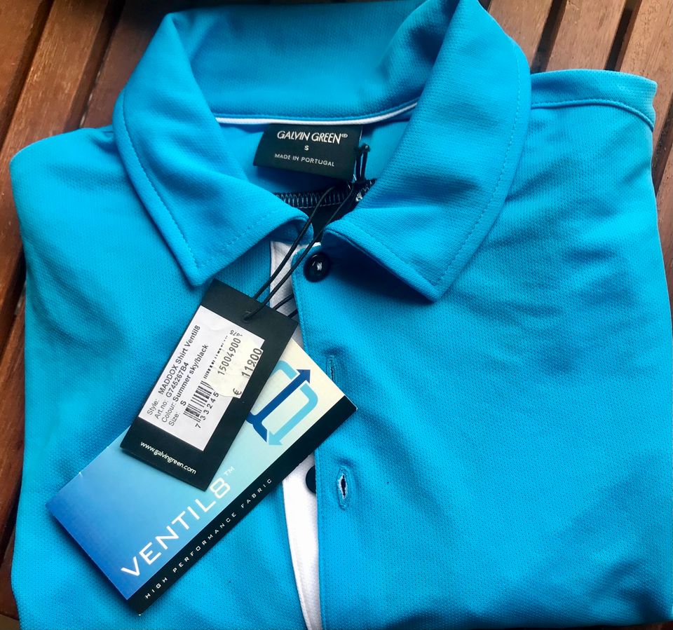 GALVIN GREEN Golfshirt Poloshirt türkis Gr. S | Neu mit Etikett in Düsseldorf