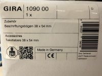 GIRA 109000 Beschriftungsbögen für System 55 / E22 38 x 54 mm Bayern - Fensterbach Vorschau