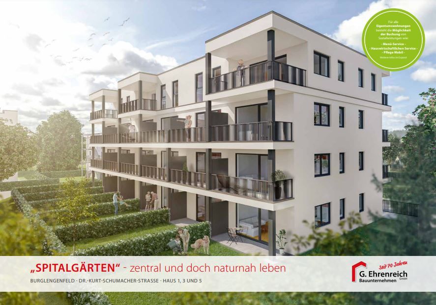 Neubau-Penthousewohnungen in 93133 Burglengenfeld "Spitalgärten", mit Südwest-Balkon in Burglengenfeld