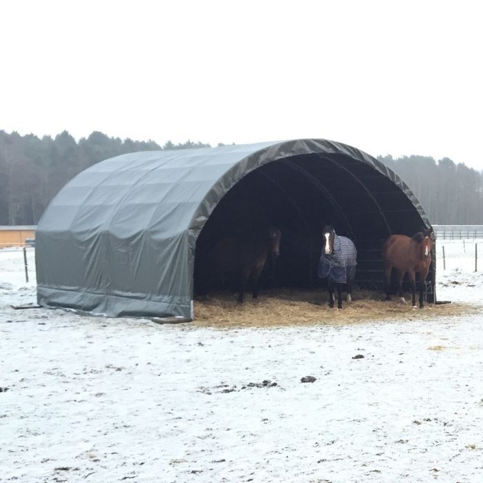 Windschutzzelt Weidezelt Unterstand Rundbogenweidezelt,6 x 6 m in Ravenstein