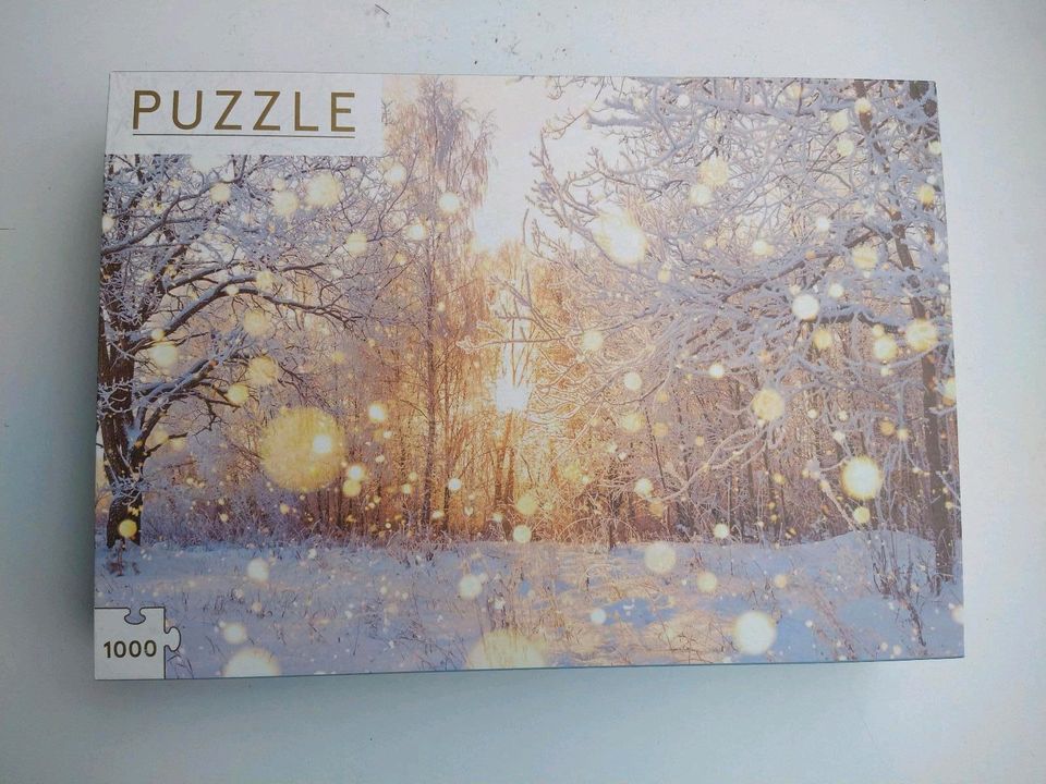 Avec Puzzle 'Goldener Winter' 1000 Teile,  1 Fehlteil (Tausch) in Berlin